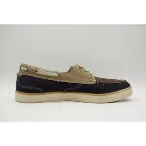 Clarks 1825 Brown Navy Blue Leather Casual Slip On Deck Loafers Shoes Men\'s 8 M Clarks Collection Mens Navy Brown Leather | Mercari main image 4